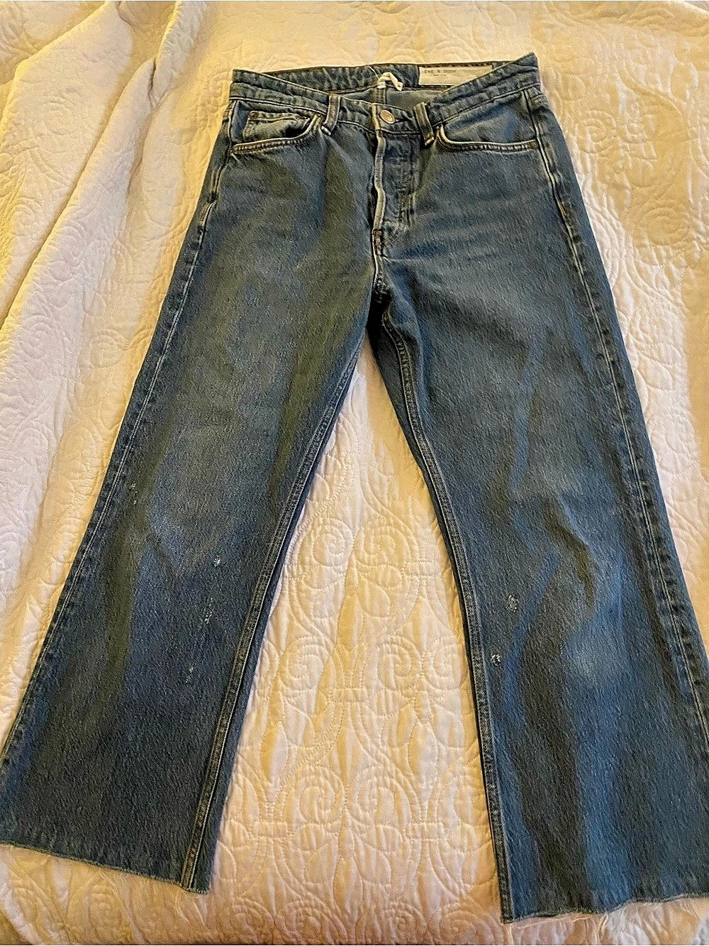 rag & bone Maya High-Rise Crop Flare Jeans Blue Waist 27